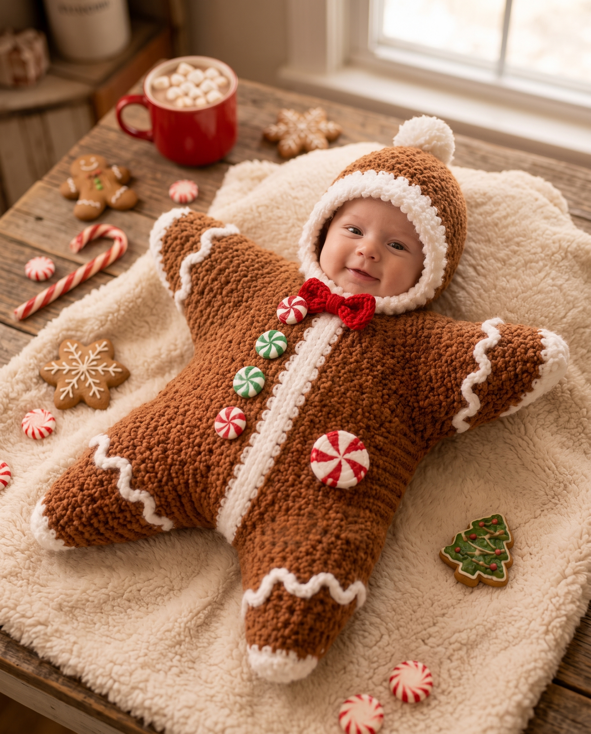 Starlight Baby Romper — Knit Christmas Onesie