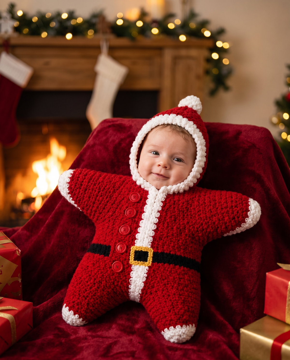 Starlight Baby Romper — Knit Christmas Onesie